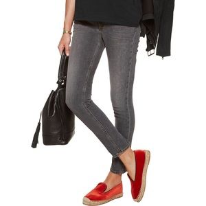 Sandro red velvet espadrilles